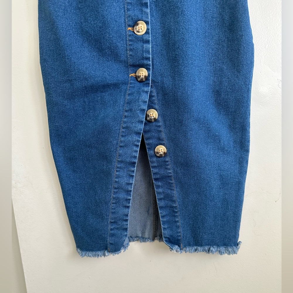 Chic Blue Denim Backless Dress overall - Picture 11 of 13